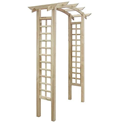 Gecheer Gartenbogen Rosenbogen Holz Pergola Rankgitter Spalier Torbogen Garten Rankhilfe 150 x 60 x 210 cm (B x T x H) für Rankpflanzen Kiefernholz, grün imprägniert Verrottungsbeständig von Gecheer