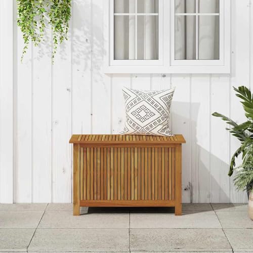 Gecheer Gartenbox 90 x 50 x 58 cm aus massivem Akazienholz, Aufbewahrungsbehälter für den Garten von Gecheer