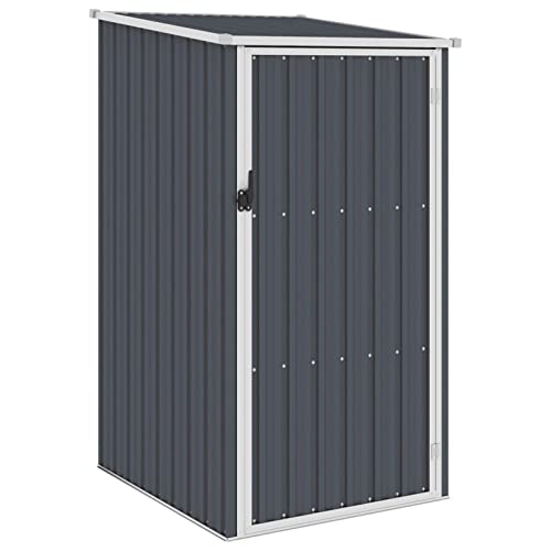 Gecheer Gartenhaus Metall Geräteschuppen Gartenschuppen Gerätehaus Garten Schuppen Verzinkter Stahl Anthrazit 87x98x159 cm (Ohne Boden) von Gecheer