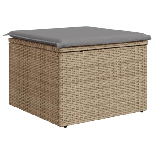 Gecheer Gartenhocker, Hocker mit Stauraum, Sitzhocker, Kissen, Beige Poly Rattan Gecheer Gartenhocker, Hocker mit Stauraum, Sitzhocker, Kissen, Beige Poly Rattan von Gecheer