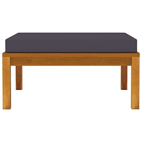 Gecheer Gartenhocker mit Sitzkissen Sitzhocker Fußhocker Gartenmöbel Hocker Massivholz Akazie von Gecheer