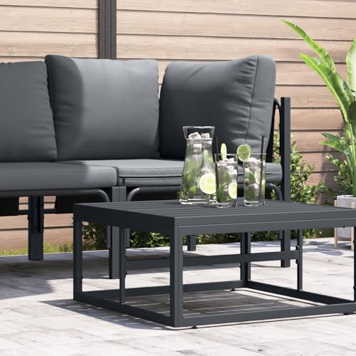 Gecheer Gartenmöbel-Sets Anthrazit Stahl Sitzgruppe Outdoor Gartenmöbel Set für Terrasse Balkon von Gecheer