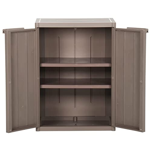 Gecheer Gartenschrank Kunststoffschrank Haushaltsschrank Spindschrank Terrassenschrank Balkonschrank Putzschrank Braun 65x45x88 cm von Gecheer