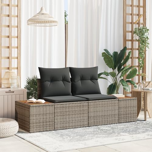Gecheer Gartensofa 2-Sitzer mit Stauraum und Kissen Grau Poly Rattan Gecheer Gartensofa 2-Sitzer mit Stauraum und Kissen Grau Poly Rattan von Gecheer