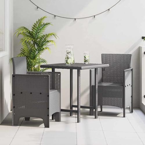 Gecheer Gartenstühle 2 STK. Hellgrau Poly Rattan, Gartenstühle Gartenmöbel Set Gartensessel für Gärten Innenhöfe Balkone Restaurants847463 von Gecheer