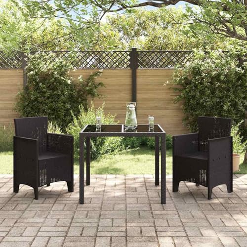 Gecheer Gartenstühle 2 Stück braunes Poly-Rattan, Gartenmöbel Stapelstuhl Balkonstühle für Outdoor Garten Café Camping847453 von Gecheer