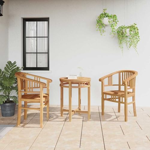 Gecheer Gartenstühle 2 pcs Braun 63 x 58 x 89 cm Teak-Massivholz, Gartenstühle Gartenmöbel Set Gartensessel für Gärten Innenhöfe Balkone Restaurants42008383 von Gecheer