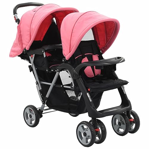 Gecheer Geschwisterwagen Zusammenklappbar Kinderwagen Buggy Kinderwagen Tandem Kinderwagen Geschwisterkinderwagen Doppelkinderwagen Zwillingswagen Zwillingsbuggy Stahl Rosa und Schwarz Gecheer Geschwisterwagen Zusammenklappbar Kinderwagen Buggy Kinderwagen Tandem Kinderwagen Geschwisterkinderwagen Doppelkinderwagen Zwillingswagen Zwillingsbuggy Stahl Rosa und Schwarz von Gecheer