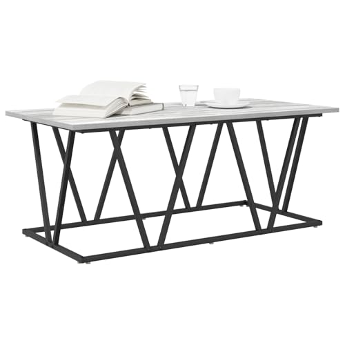Gecheer Grau Sonoma Couchtisch 100x50x40 cm Aus Holzwerkstoff und Metall Gecheer Grau Sonoma Couchtisch 100x50x40 cm Aus Holzwerkstoff und Metall von Gecheer