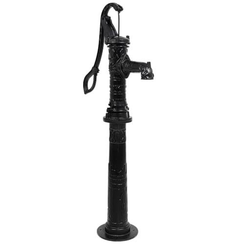 Gecheer Handschwengelpumpe mit Ständer Gusseisen Schwengelpumpe Gartenpumpe Gusseisen 135 cm von Gecheer