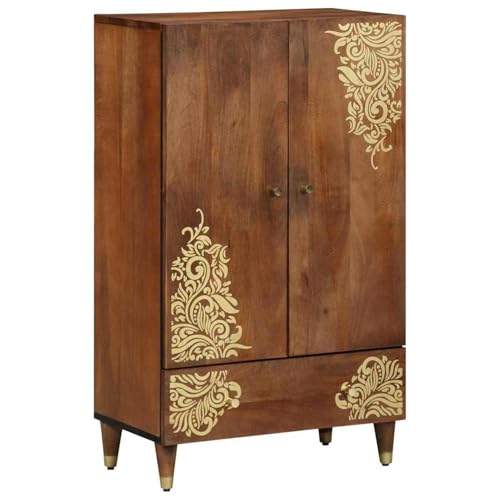 Gecheer Highboard 60x33x100 cm Massivholz Mango, Bettkopfteil für Schlafzimmer Hotel Erwachsene Kinder Jugendliche Doppelbett4018766 von Gecheer