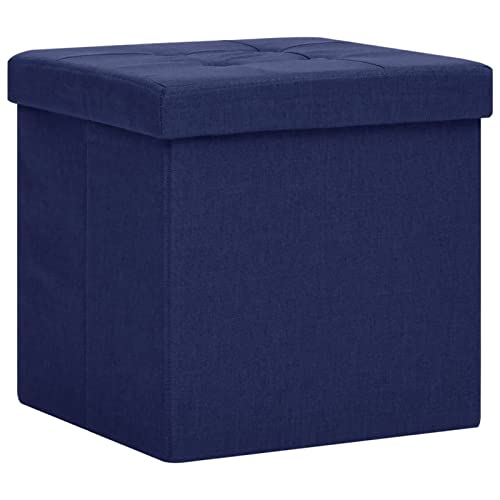Gecheer Hocker mit Stauraum Zusammenklappbar Faltbar Sitzhocker Aufbewahrungsbox Sitztruhe Fußhocker Polsterhocker Blau Leinenoptik Gecheer Hocker mit Stauraum Zusammenklappbar Faltbar Sitzhocker Aufbewahrungsbox Sitztruhe Fußhocker Polsterhocker Blau Leinenoptik von Gecheer