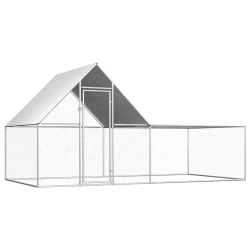 Gecheer Hühnerstall 4x2x2 m Verzinkter Stahl von Gecheer