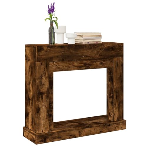 Gecheer Kaminkonsole, Dekorative Kaminkonsole für Wohnzimmer, Kaminattrappe Kaminverkleidung Räuchereiche 100x30x87,5 cm Holzwerkstoff von Gecheer