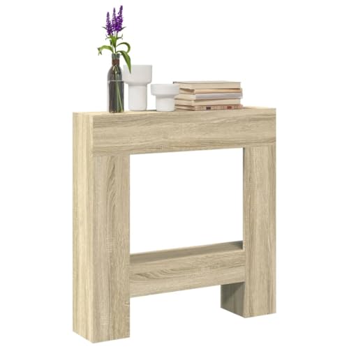 Gecheer Kaminumrandung,Dekorative Kaminkonsole,Kaminsims Dekokamin für Wohnzimmer,Kaminattrappe Kaminverkleidung 81 x 18 x 82 cm (B x T x H),Maximale Belastbarkeit:40 kg Holzwerkstoff von Gecheer