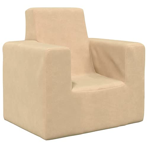 Gecheer Kindersofa Kindercouch Kindersessel Minisofa Kinder Sofa Sessel Kinderm?bel Fernsehsessel Softsofa Kinderm?bel 52 x 39 x 50 cm (B x T x H) Weicher Plüsch (100% Polyester) Creme von Gecheer