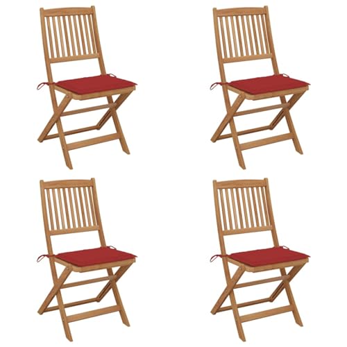 Gecheer Klappbare Gartenstühle 4 STK. Gartenstuhl Stuhl Sessel Essstühle Terrassenstuhl Holzstühle Campingstuhl Hochlehner Stühle Gartenstühle Gartenmöbel mit Auflagen Massivholz Akazie Gecheer Klappbare Gartenstühle 4 STK. Gartenstuhl Stuhl Sessel Essstühle Terrassenstuhl Holzstühle Campingstuhl Hochlehner Stühle Gartenstühle Gartenmöbel mit Auflagen Massivholz Akazie von Gecheer