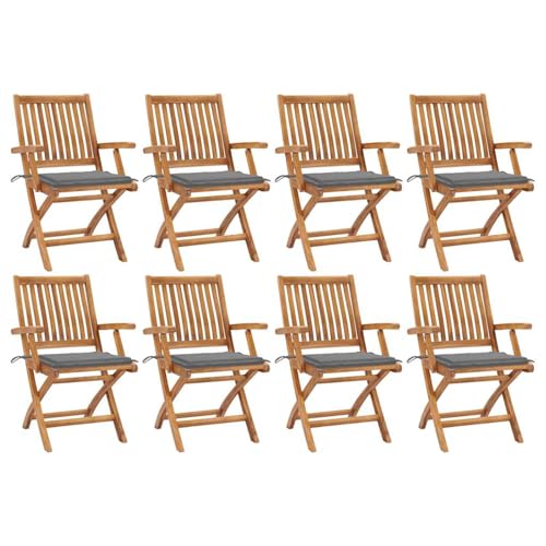 Gecheer Klappbare Gartenstühle mit Kissen 8 STK. Massivholz Teak Gartenmöbel Stapelstuhl Balkonstühle für Outdoor Garten Café Camping Gecheer Klappbare Gartenstühle mit Kissen 8 STK. Massivholz Teak Gartenmöbel Stapelstuhl Balkonstühle für Outdoor Garten Café Camping von Gecheer