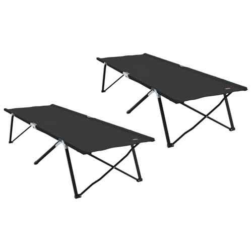 Gecheer Klappbare Sonnenliegen mit Tragetaschen 2 Stück Schwarz 600D Oxford Stoff Gartenliege Liegestuhl Liege Campingliege für Garten Urlaub Strand Pool von Gecheer