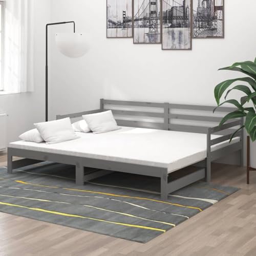 Gecheer Klappbett, 2 Personen, Sofa, Ausziehbett ohne Matratze, grau, 2 x (90 x 200 cm) von Gecheer