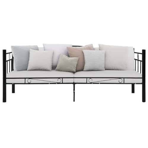 Gecheer Klappbett, 2 Personen, Sofa, Bettrahmen ohne Matratze, Schwarz, Metall, 90 x 200 cm von Gecheer