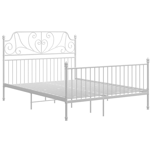 Gecheer Klappbett, 2 Personen, Sofa, Bettrahmen und Kopfteil, ohne Matratze, Weiß, 160 x 200 cm, Metall von Gecheer