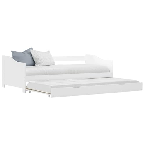 Gecheer Klappbett, für 2 Personen, Sofa, Bettrahmen, ausziehbar, ohne Matratze, weiß, Kiefernholz, 90 x 200 cm von Gecheer