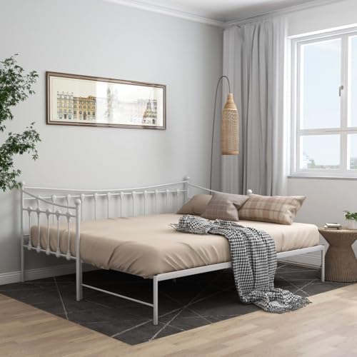 Gecheer Klappbett, für 2 Personen, Sofa, Schlafsofa, ausziehbar, ohne Matratze, weiß, 90 x 200 cm von Gecheer