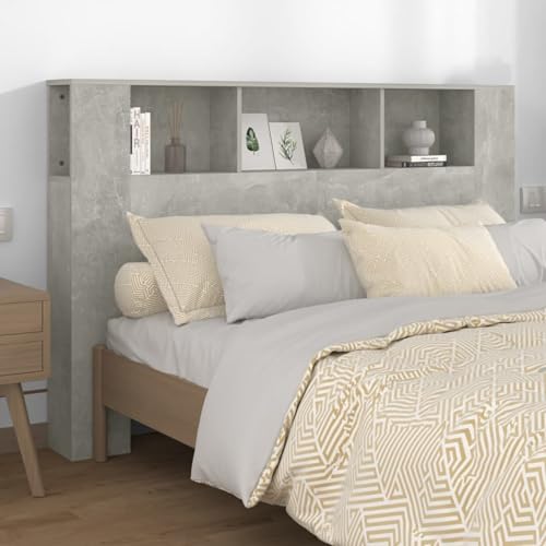 Gecheer Klappbett für 2 Personen, Sofa, Bett, Kopfteilschrank, Betongrau, 160 x 18,5 x 104,5 cm von Gecheer