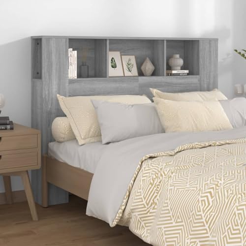 Gecheer Klappbett für 2 Personen, Sofa, Bett, Kopfteilschrank, Sonoma, grau, 140 x 18,5 x 104,5 cm von Gecheer