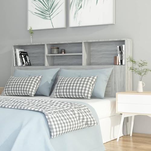 Gecheer Klappbett für 2 Personen, Sofa, Bett, Kopfteilschrank, Sonoma, grau, 160 x 19 x 103,5 cm von Gecheer