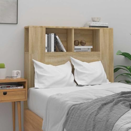 Gecheer Klappbett für 2 Personen, Sofa, Bett, Kopfteilschrank, Sonoma-Eiche, 100 x 18,5 x 102,5 cm von Gecheer