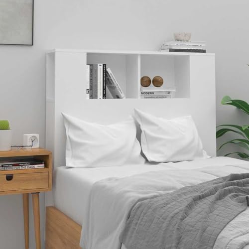 Gecheer Klappbett für 2 Personen, Sofa, Bett, Kopfteilschrank, Weiß, 100 x 18,5 x 102,5 cm von Gecheer