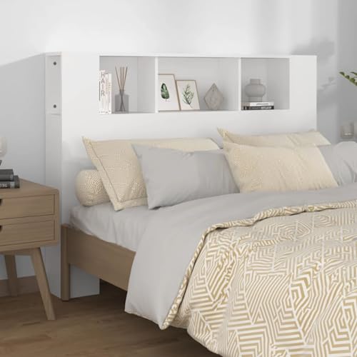 Gecheer Klappbett für 2 Personen, Sofa, Bett, Kopfteilschrank, Weiß, 140 x 18,5 x 104,5 cm von Gecheer