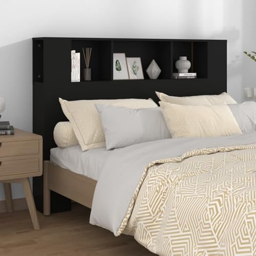 Gecheer Klappbett für 2 Personen, Sofa, Bett, Kopfteilschrank, schwarz, 140 x 18,5 x 104,5 cm von Gecheer