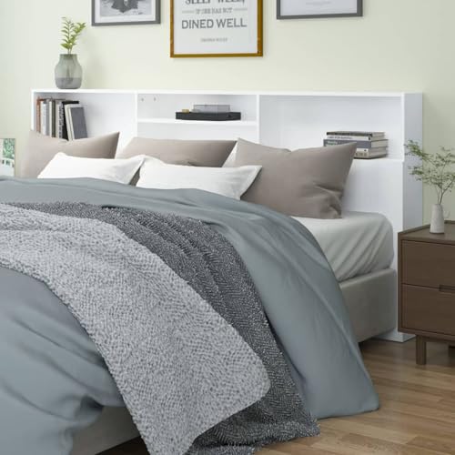 Gecheer Klappbett für 2 Personen, Sofa, Bett, Kopfteilschrank, weiß, 220 x 19 x 103,5 cm von Gecheer