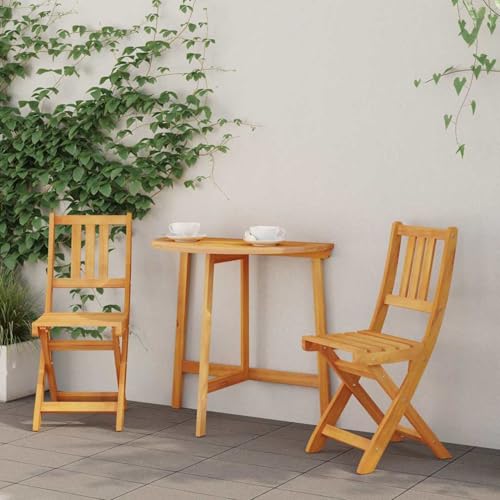 Gecheer Klappgartenstühle 2 Stück 36x46x85 cm Massivholz Eukalyptus, Gartenmöbel Stapelstuhl Balkonstühle für Outdoor Garten Café Camping4105495 von Gecheer
