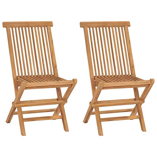 Gecheer Klappstuhl 2 STK. Gartenstuhl aus Teakholz mit Glanzlack | Klappbar Stuhl Balkonstuhl Teakstuhl | für Terrasse Balkon oder Garten 47 x 60 x 89 cm Gecheer Klappstuhl 2 STK. Gartenstuhl aus Teakholz mit Glanzlack | Klappbar Stuhl Balkonstuhl Teakstuhl | für Terrasse Balkon oder Garten 47 x 60 x 89 cm von Gecheer