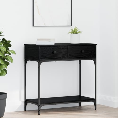Gecheer Konsole Tisch Schwarze Eiche 75x34.5x75 cm Holzwerkstoff Moderne Eingangstisch Beistelltisch für Flur Schlafzimmer oder als Ankleidekommode von Gecheer
