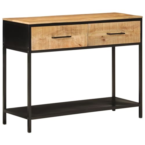 Gecheer Konsolentisch 100x35x76 cm Massivholz Mango und Eisen, Konsole Beistelltisch Flurtisch Sideboard Ablagetisch Wandtisch Frisiertisch Schminktisch von Gecheer