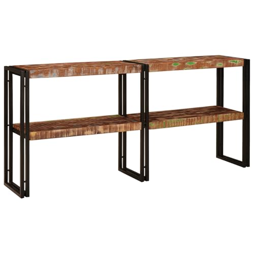 Gecheer Konsolentisch 160x33x75 cm Massivholz Altholz Konsolentisch Sofatisch Schmaler Flurtisch für Wohnzimmer Eingang Foyer von Gecheer