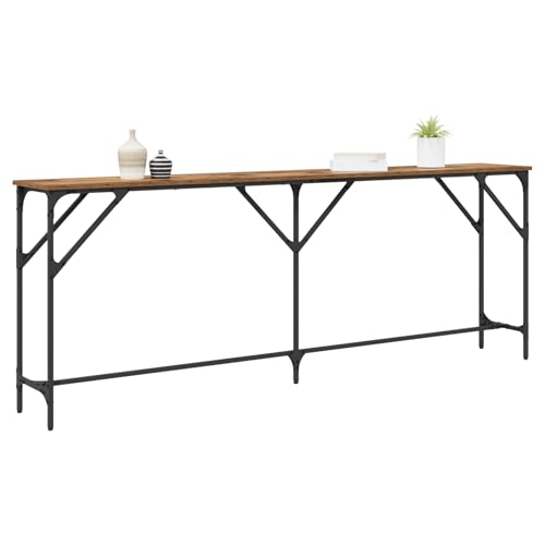 Gecheer Konsolentisch Altes Holz 200x29x75 cm Holzwerkstoff Moderne Eingangstisch Beistelltisch für Flur Schlafzimmer oder als Ankleidekommode Gecheer Konsolentisch Altes Holz 200x29x75 cm Holzwerkstoff Moderne Eingangstisch Beistelltisch für Flur Schlafzimmer oder als Ankleidekommode von Gecheer