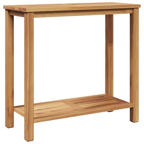 Gecheer Konsolentisch Braun 85 x 35 x 75 cm Massives Teakholz Moderne Eingangstisch Beistelltisch für Flur Schlafzimmer oder als Ankleidekommode Gecheer Konsolentisch Braun 85 x 35 x 75 cm Massives Teakholz Moderne Eingangstisch Beistelltisch für Flur Schlafzimmer oder als Ankleidekommode von Gecheer