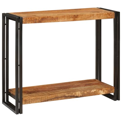 Gecheer Konsolentisch Braun 90 x 33 x 75 cm Raues Mango-Massivholz Moderne Eingangstisch Beistelltisch für Flur Schlafzimmer oder als Ankleidekommode Gecheer Konsolentisch Braun 90 x 33 x 75 cm Raues Mango-Massivholz Moderne Eingangstisch Beistelltisch für Flur Schlafzimmer oder als Ankleidekommode von Gecheer