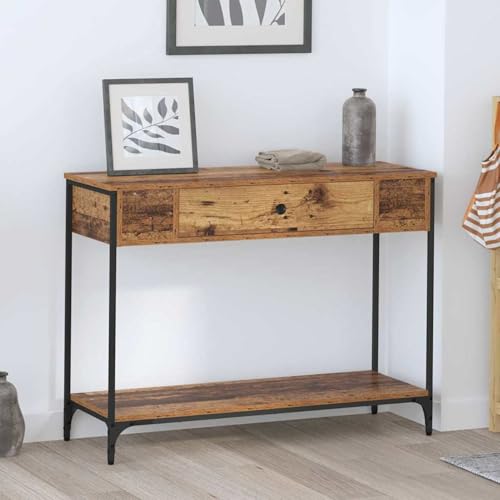 Gecheer Konsolentisch Other Altholz 100 x 34.5 x 75 cm Holzwerkstoff Moderne Eingangstisch Beistelltisch für Flur Schlafzimmer oder als Ankleidekommode von Gecheer