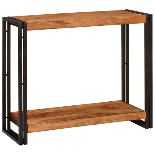 Gecheer Konsolentisch mit Regal Braun 90 x 33 x 75 cm Akazie Massivholz Moderne Eingangstisch Beistelltisch für Flur Schlafzimmer oder als Ankleidekommode Gecheer Konsolentisch mit Regal Braun 90 x 33 x 75 cm Akazie Massivholz Moderne Eingangstisch Beistelltisch für Flur Schlafzimmer oder als Ankleidekommode von Gecheer