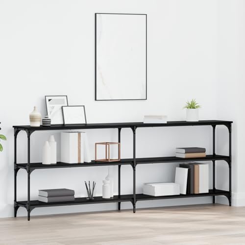Gecheer Konsoltisch Schwarzlärche 200x29x75 cm Holzwerkstoff Moderne Eingangstisch Beistelltisch für Flur Schlafzimmer oder als Ankleidekommode von Gecheer