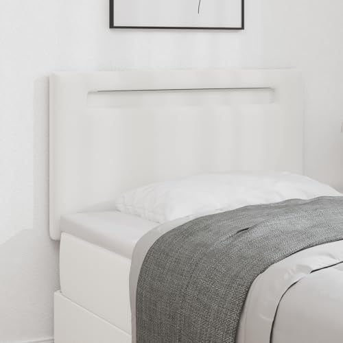 Gecheer Kopfteil Einfaches Design Weiß 100 cm Kunstleder Gecheer Kopfteil Einfaches Design Weiß 100 cm Kunstleder von Gecheer