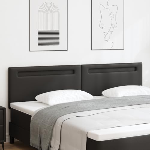 Gecheer Kopfteil Einfarbig Schwarz 200 cm Kunstleder Gecheer Kopfteil Einfarbig Schwarz 200 cm Kunstleder von Gecheer