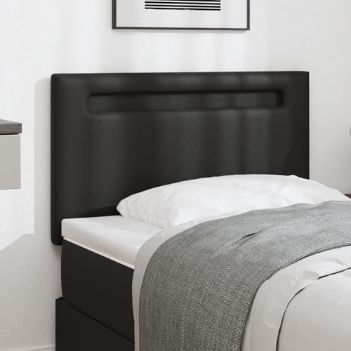 Gecheer Kopfteil Einfarbig Schwarz 90 cm Kunstleder Gecheer Kopfteil Einfarbig Schwarz 90 cm Kunstleder von Gecheer